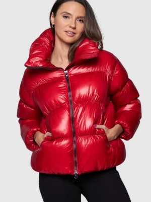 HETREGO Czerwona damska krótka kurtka puchowa Ila, Rozmiar 36 EU - 40 IT