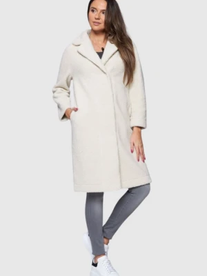 HETREGO Dwustronny płaszcz damski ecru Shannon, Rozmiar 38 EU - 42 IT