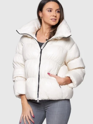 HETREGO Kremowa damska krótka kurtka puchowa Ila, Rozmiar 38 EU - 42 IT