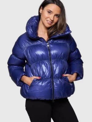 HETREGO Niebieska damska krótka kurtka puchowa Ila, Rozmiar 38 EU - 42 IT