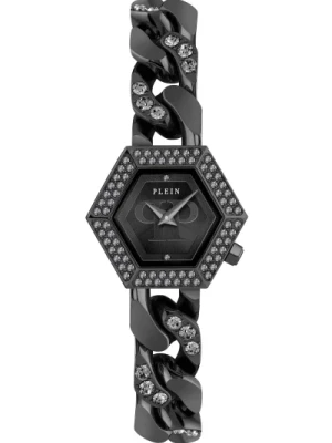 Hexagon Groumette Czarny Zegarek z Kryształami Philipp Plein