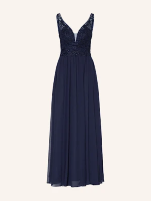 Hey Kyla Sukienka Wieczorowa Z Wykończeniem Koronką I Ozdobnymi Kamykami blau