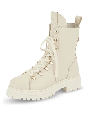 Hey Marly Skórzane botki w kolorze kremowym rozmiar: 38