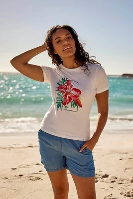 Hibiscus Carina koszulka damska - White Animal