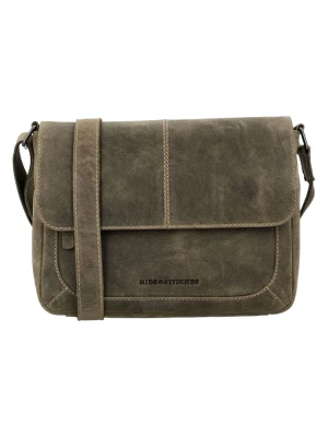 HIDE & STITCHES Skórzana torebka "Idaho" w kolorze khaki - 27 x 21 x 7 cm rozmiar: onesize