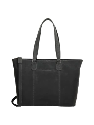 HIDE & STITCHES Skórzana torebka w kolorze czarnym - 46 x 29 x 12,5 cm rozmiar: onesize