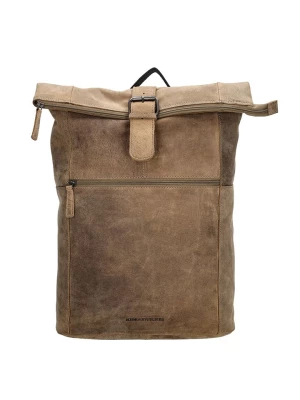 HIDE & STITCHES Skórzany plecak w kolorze beżowym - 36 x 41 x 13 cm rozmiar: onesize