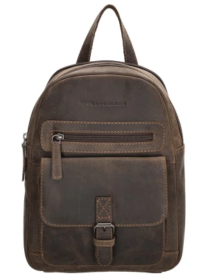 HIDE & STITCHES Skórzany plecak w kolorze brązowym - 20,5 x 28,5 x 11 cm rozmiar: onesize