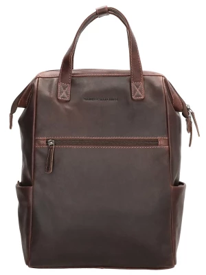 HIDE & STITCHES Skórzany plecak w kolorze brązowym - 27 x 35 x 12 cm rozmiar: onesize