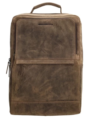 HIDE & STITCHES Skórzany plecak w kolorze brązowym - 30 x 40 x 10 cm rozmiar: onesize