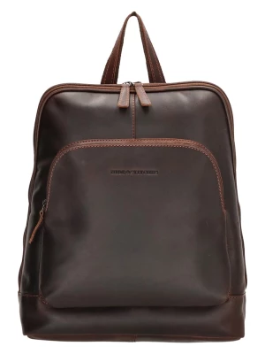 HIDE & STITCHES Skórzany plecak w kolorze brązowym - 32 x 35 x 10 cm rozmiar: onesize