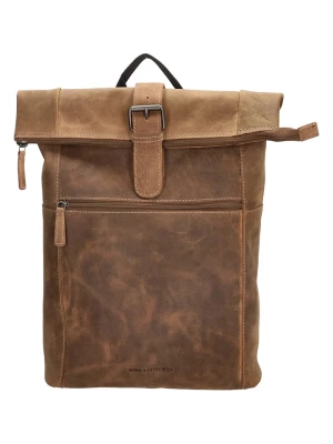 HIDE & STITCHES Skórzany plecak w kolorze brązowym - 36 x 41 x 13 cm rozmiar: onesize