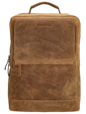 HIDE & STITCHES Skórzany plecak w kolorze jasnobrązowym - 30 x 40 x 10 cm rozmiar: onesize