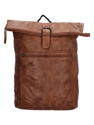 HIDE & STITCHES Skórzany plecak w kolorze jasnobrązowym - 33,5 x 46 x 14 cm rozmiar: onesize