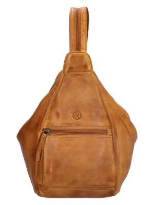 HIDE & STITCHES Skórzany plecak w kolorze musztardowym - 32 x 34 x 15 cm rozmiar: onesize