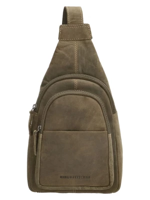 HIDE & STITCHES Skórzany plecak w kolorze oliwkowym - 18 x 33 x 8,5 cm rozmiar: onesize