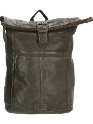 HIDE & STITCHES Skórzany plecak w kolorze oliwkowym - 29 x 39 x 12,5 cm rozmiar: onesize