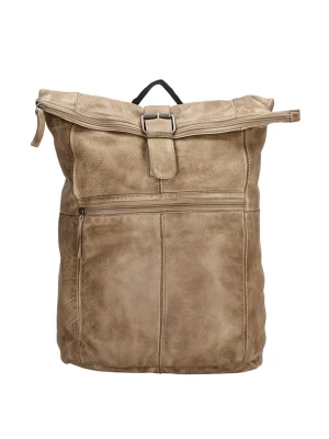 HIDE & STITCHES Skórzany plecak w kolorze szarobrązowym - 29 x 39 x 12,5 cm rozmiar: onesize