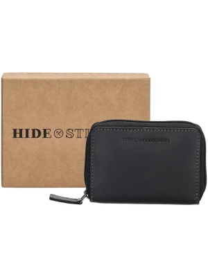 HIDE & STITCHES Skórzany portfel "Japura" w kolorze czarnym - 11 x 8 x 2,5 cm rozmiar: onesize