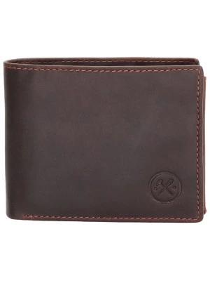 HIDE & STITCHES Skórzany portfel w kolorze brązowym - 8 x 10 x 1,5 cm rozmiar: onesize