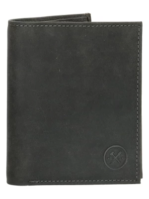 HIDE & STITCHES Skórzany portfel w kolorze czarnym - 9 x 12 x 2,5 cm rozmiar: onesize