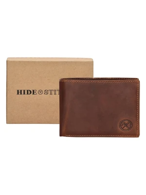 HIDE & STITCHES Skórzany portfel w kolorze jasnobrązowym - 11,5 x 9 x 2 cm rozmiar: onesize