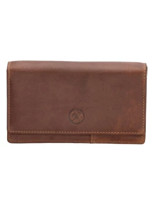 HIDE & STITCHES Skórzany portfel w kolorze jasnobrązowym - 15,5 x 8 x 2,5 cm rozmiar: onesize