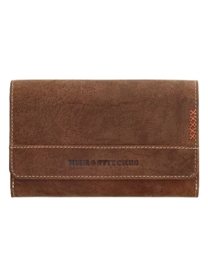 HIDE & STITCHES Skórzany portfel w kolorze jasnobrązowym - 16 x 8 x 3 cm rozmiar: onesize