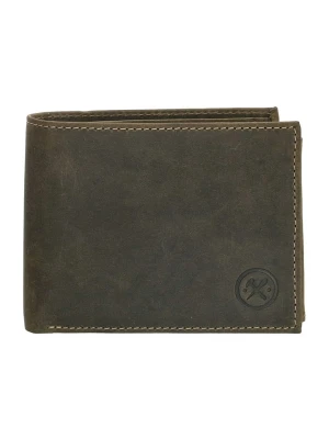 HIDE & STITCHES Skórzany portfel w kolorze khaki - 12 x 9,5 x 2 cm rozmiar: onesize