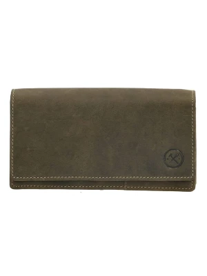 HIDE & STITCHES Skórzany portfel w kolorze khaki - 15, 3 x 9 x 3 cm rozmiar: onesize