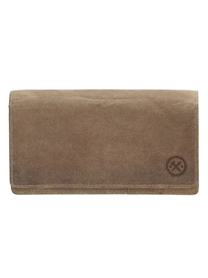 HIDE & STITCHES Skórzany portfel w kolorze szarobrązowym - 15,3 x 9 x 3 cm rozmiar: onesize