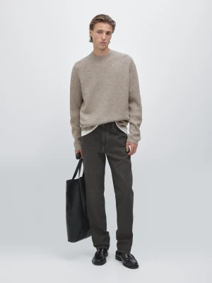 High-Neck Knitted Jumper In Wool Blend - Wielbłądzi - - Massimo Dutti - Male