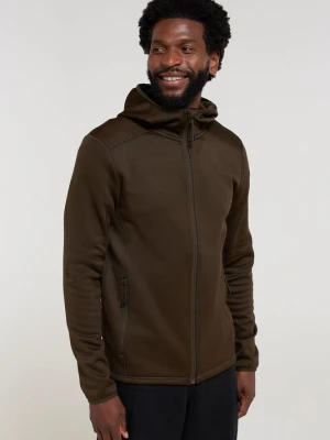 Hike — męska sportowa bluza z kapturem i zamkiem na całej długości - Dark Green Mountain Warehouse