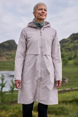 Hilltop damska extra długa kurtka wodoodporna - Beige Mountain Warehouse