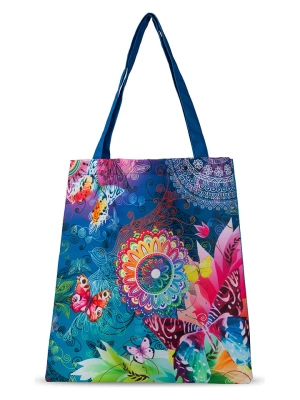 Hip Shopper bag "Parada" w kolorze niebieskim ze wzorem - 45 x 40 cm rozmiar: onesize