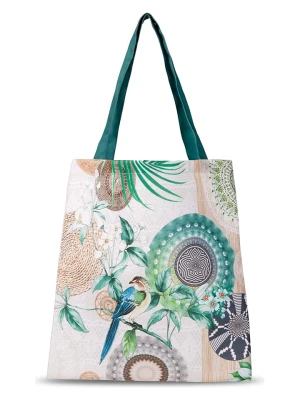 Hip Shopper bag "Tonrar" w kolorze kremowo-zielonym - 45 x 40 cm rozmiar: 40x45 cm