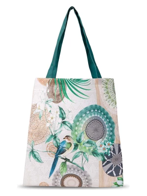 Hip Shopper bag "Tonrar" w kolorze kremowo-zielonym - 45 x 40 cm rozmiar: 45x45 cm