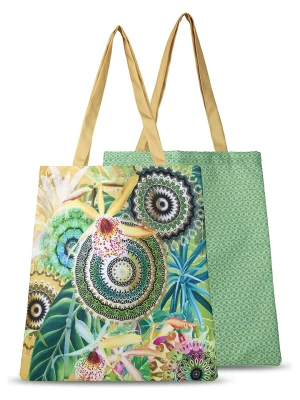 Hip Shopper bag "Yissa" w kolorze zielonym ze wzorem - 40 x 45 cm rozmiar: 40x45 cm