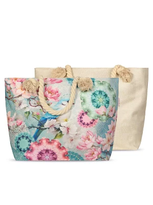 Hip Torba plażowa "Eldisa" w kolorze jasnoróżowo-miętowym - 60 x 43 cm rozmiar: onesize