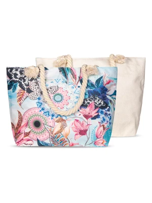 Hip Torba plażowa "Maximilian" w kolorze błękitno-jasnoróżowym - 60 x 43 cm rozmiar: 43x60 cm