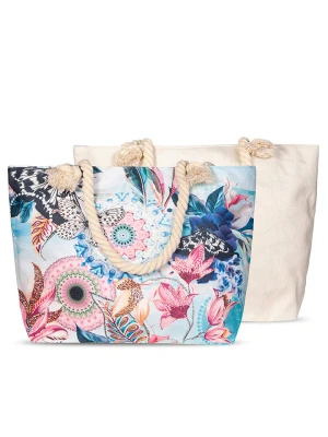Hip Torba plażowa "Maximilian" w kolorze kremowym ze wzorem - 60 x 43 cm rozmiar: onesize