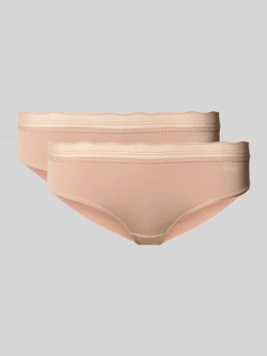 Hipster o kroju slim fit z detal z logo model „Go Blush” Sloggi Beżowy