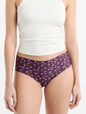 Hipster z mikrofibry bez szwów z motywem wiśni Etam