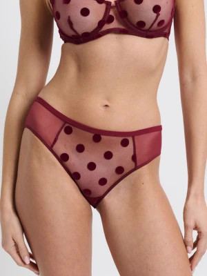 Hipster z tiulu z aksamitnymi kropkami Etam