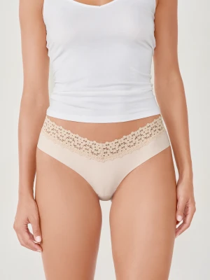 Hipstery w kształcie litery V z koronki i mikrofibry Etam