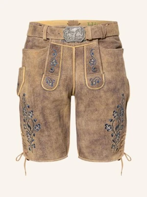 Hirscher Spodnie Skórzane W Stylu Ludowym Amberg beige