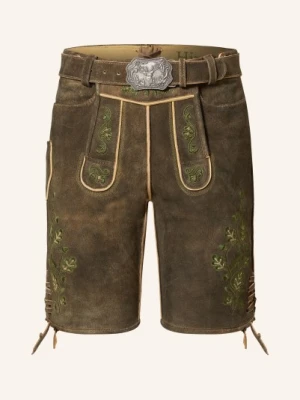 Hirscher Spodnie Skórzane W Stylu Ludowym Amberg braun