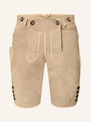 Hirscher Spodnie Skórzane W Stylu Ludowym Lusanne beige