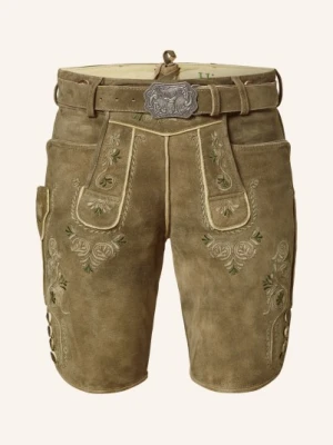 Hirscher Spodnie Skórzane W Stylu Ludowym Prien grau