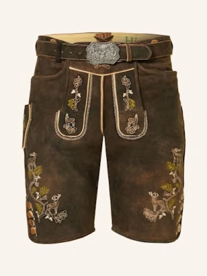 Hirscher Spodnie Skórzane W Stylu Ludowym Traunstein braun